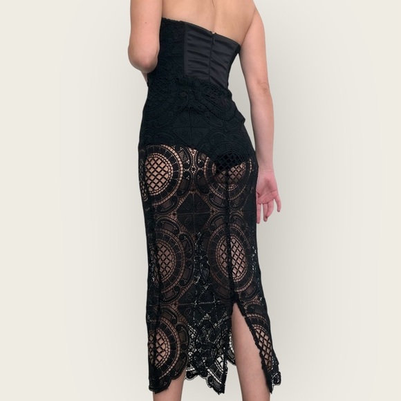 Black Lace Strapless Dress L'ATISTE - Picture 9 of 11
